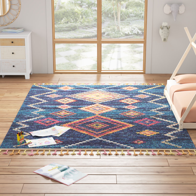 Raul Rug, Rectangle 6'7" x 9'6", Blue/Yellow/Orange