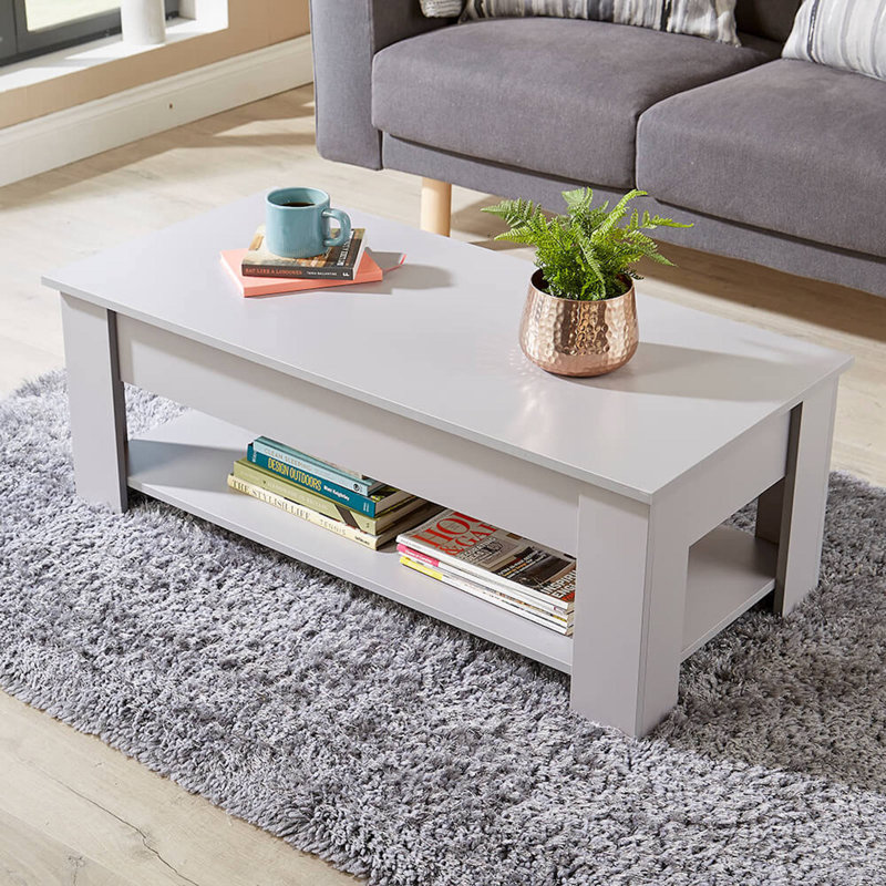 Alrun Coffee Table with Storage, Grey