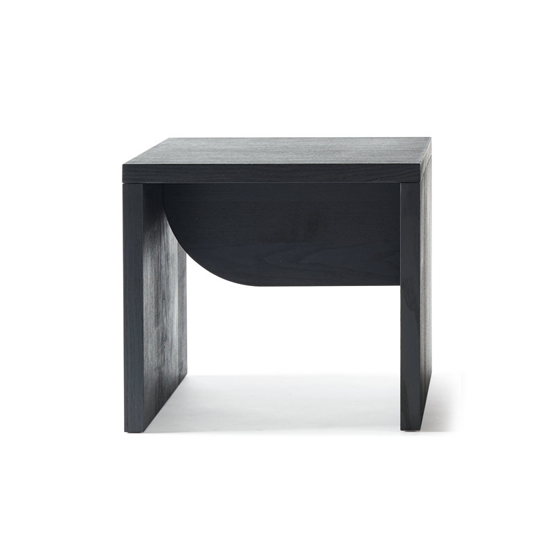 Solid Wood Accent Stool, Black