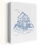 Blue House Line Drawing by Jolly And Dash - Wrapped Canvas Print-2544337