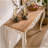 VELOVE Antique White Console Table With Carved Details, Distressed Console Table, Vintage French Country Entry Table With Wood Carvings And Curved Legs For Hallway Living Room