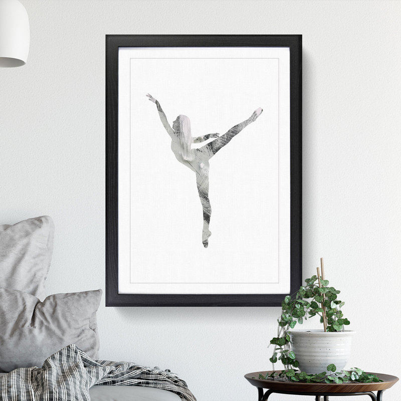 Painted Dancer - Picture Frame Graphic Art, 36cm H x 27cm W x 2cm D, Black Framed