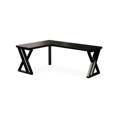 Bureau d'écriture rectangulaire en bois massif noir