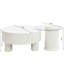 Ensemble de 2 tables basses rondes gigognes, table basse avec tiroir de rangement, table centrale en plastique-491553077