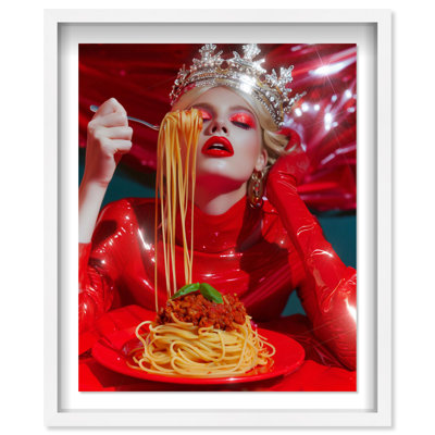 Oliver Gal Holy Pasta Fashion and Glam - Glitter Framed Shadowbox Art