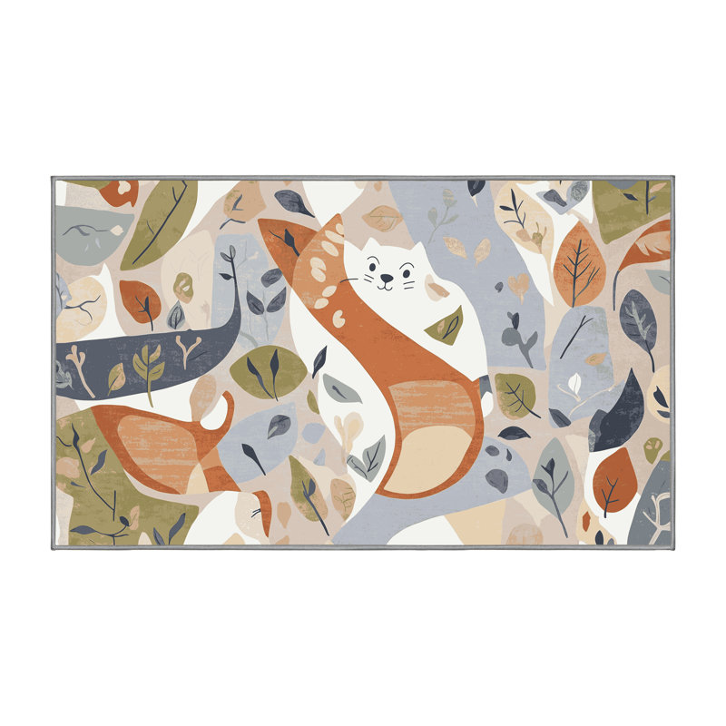 Tapis pour enfants 6 animaux Ginza, Rectangulaire 7 pi x 10 pi