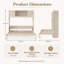 Lit escamotable avec armoires de rangement, bois de pin et panneau de fibres à densité moyenne, beige rustique