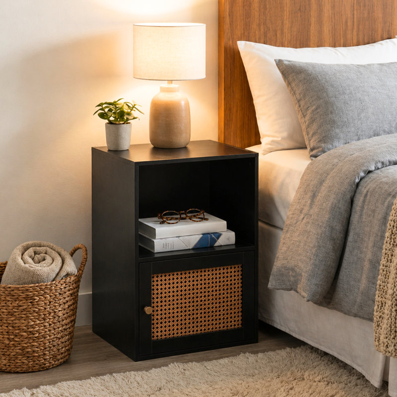 Armoire de rangement Renita, Black/Beige Barley