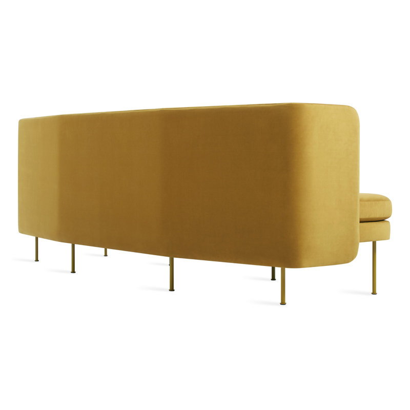Bloke Sofa, Ochre Velvet 100% Polyester, 34" H x 95" W x 32" D, Orche