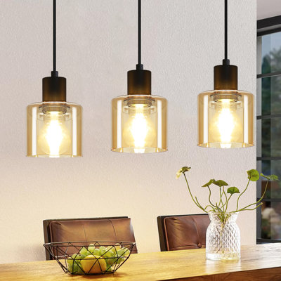Pendant Light 3- Lights E27 Glass
