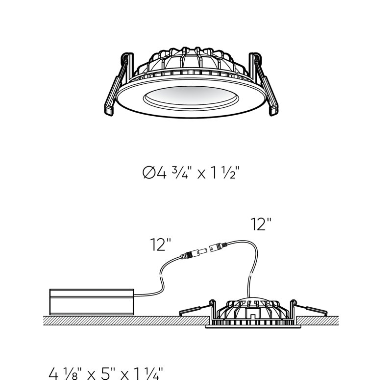 Modern 4'' White LED Ceiling Light Kit with Warm Dim Technology
