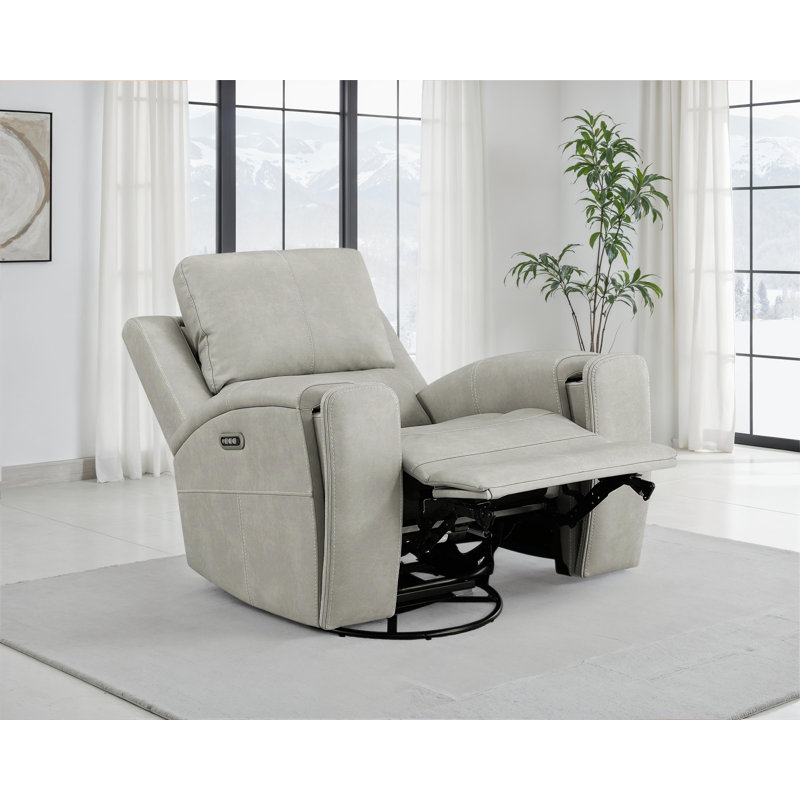 Pearces Triple Power Swivel Glider Recliner Grey, Gray
