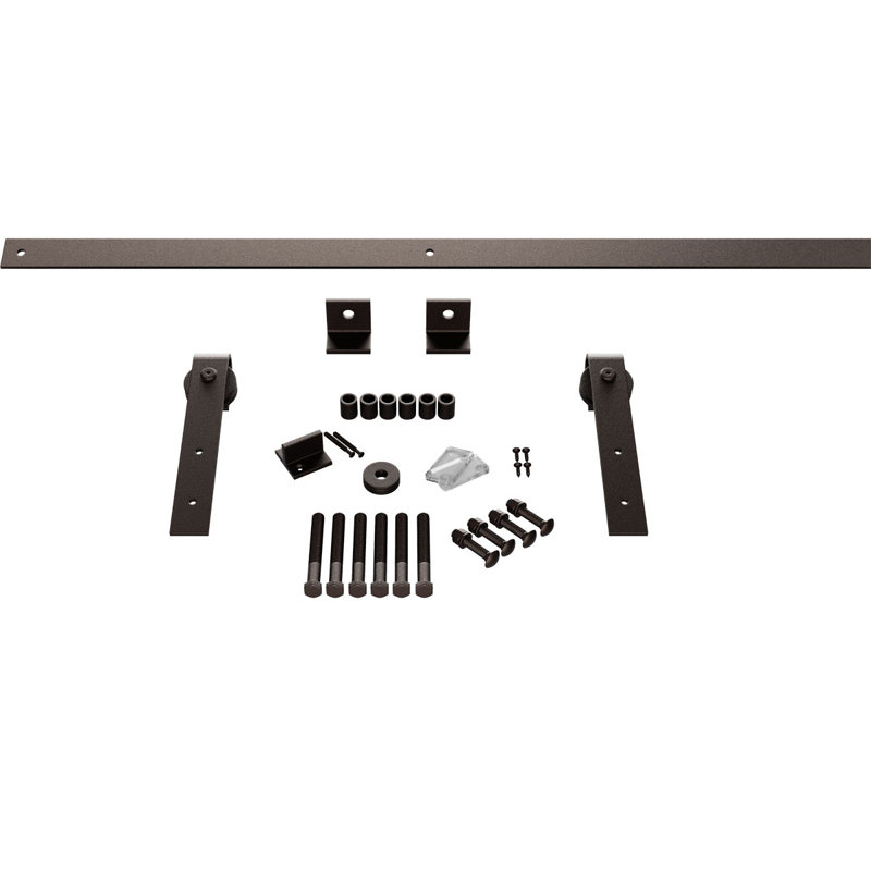 Ensemble de quincaillerie pour porte de grange standard Premium, Noir, 60 po