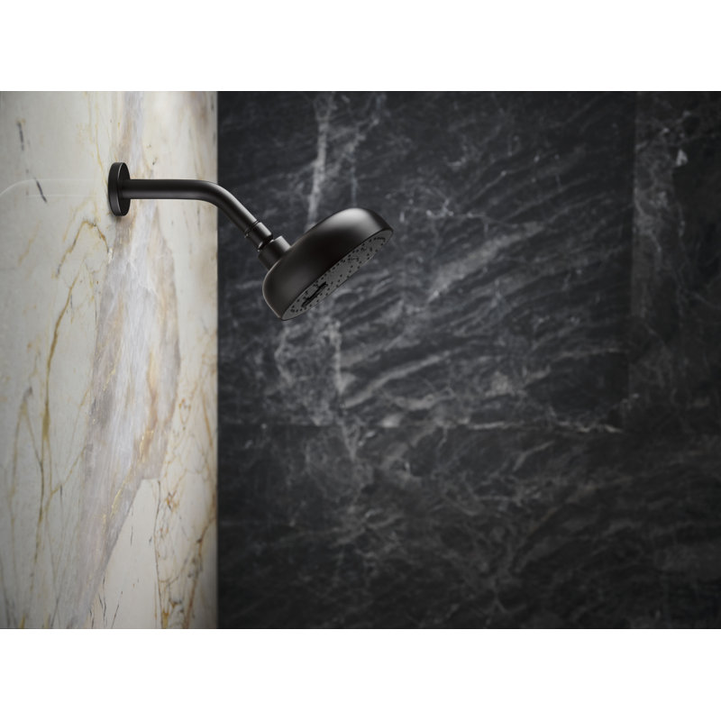 Énorme bras de douche et bride, Noir mat