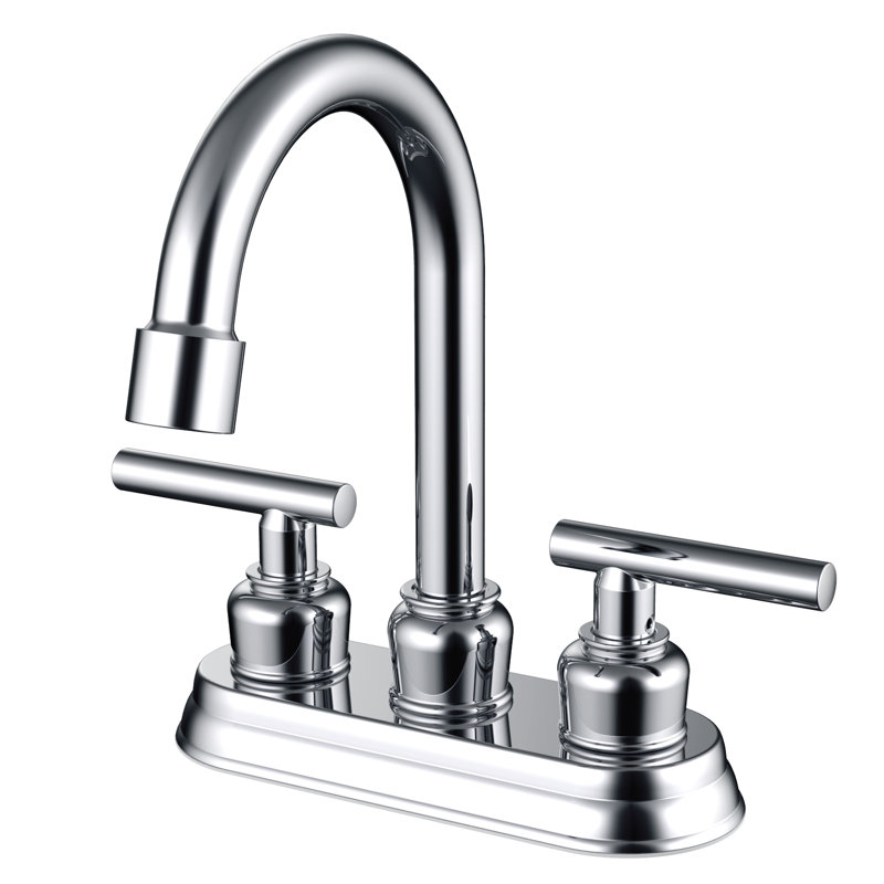 2-handle Bathroom Faucet with Drain Assembly, Chrome