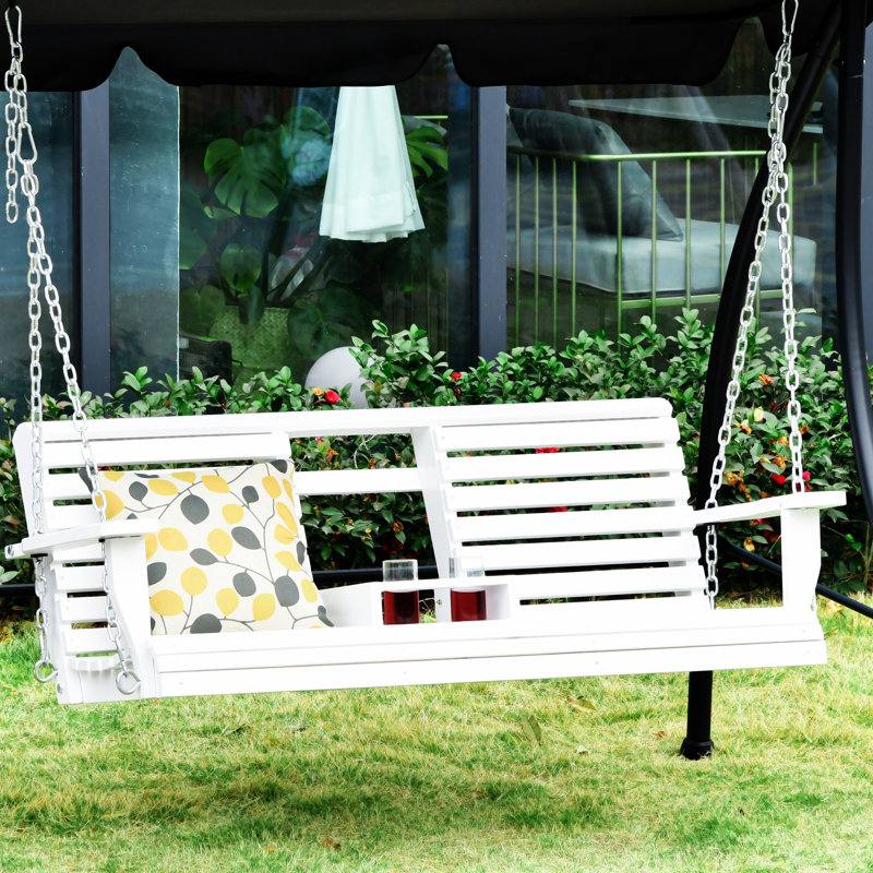 Balancelle en bois 3 places Outsunny (excluant la table)