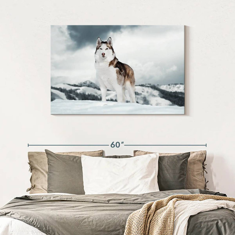 Majestic Siberian Husky, 30" H x 45" W
