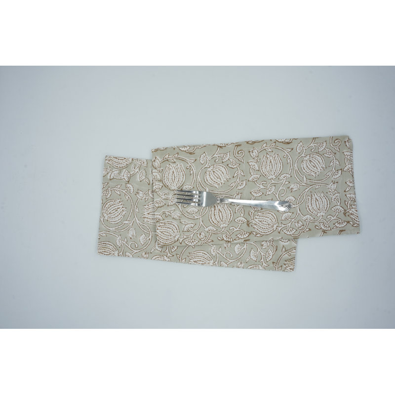 Fabdivine 18X18 Inch Handcrafted Block Print Napkin – Timeless Design for Any Event, 6 Kamal
