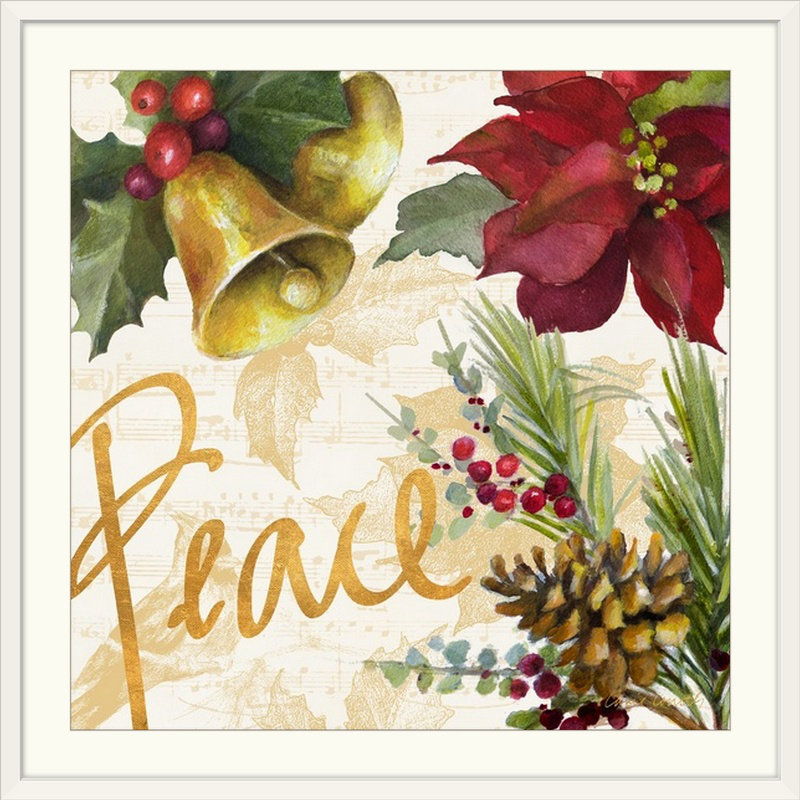 « christmas art christmas poinsettia ii » par lanie loreth, impression, H 28 x l 28 po x P 1 po, Cadre blanc