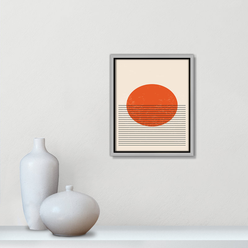 «Bright Minimal Series # 2» par Stanley, Toile avec cadre, Flottant argent, L 9,5 po x H 11,5 po