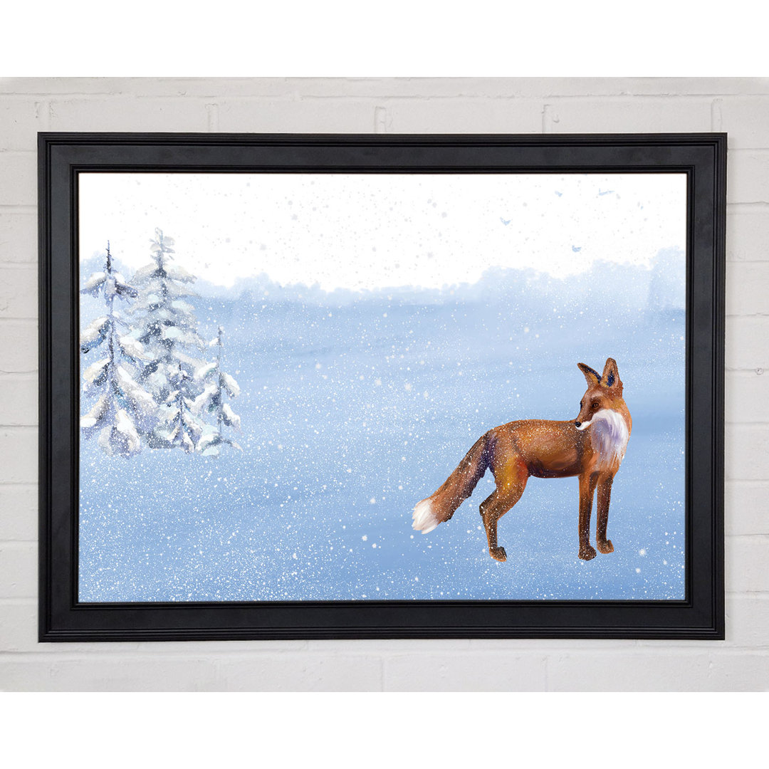 Gerahmtes Leinwandbild Fox In The Delicate Snow