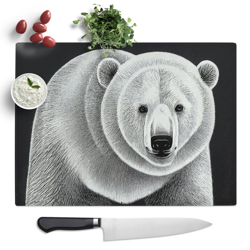 Awesome Polar Bear  Glass Chopping Board