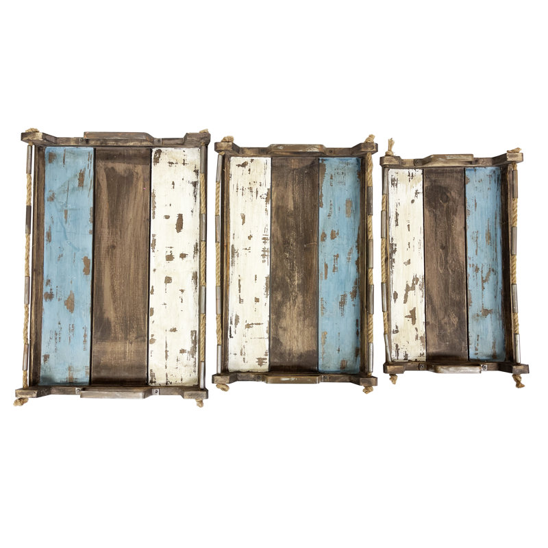 Plateau en bois massif Semmes - ensemble de 3