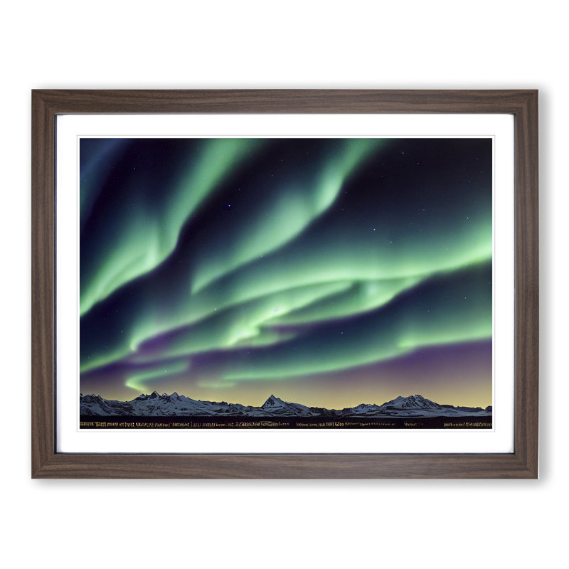 Spirited Northern Lights - Framed Print, 46cm H x 64cm W x 2cm D, Walnut Framed