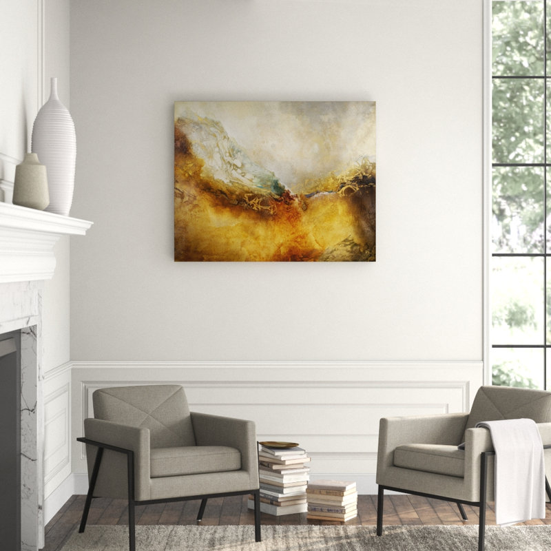 Desert Drift Painting by Jennifer Hollack Raboin, Silver Frame Canvas, 39" H x 49" W x 2.25" D