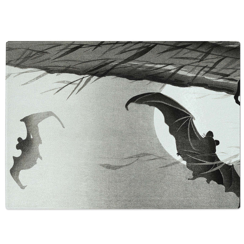 Tempered Glass Bats Under a Full Moon Chopping Board, 39 cm W x 28.5 cm L