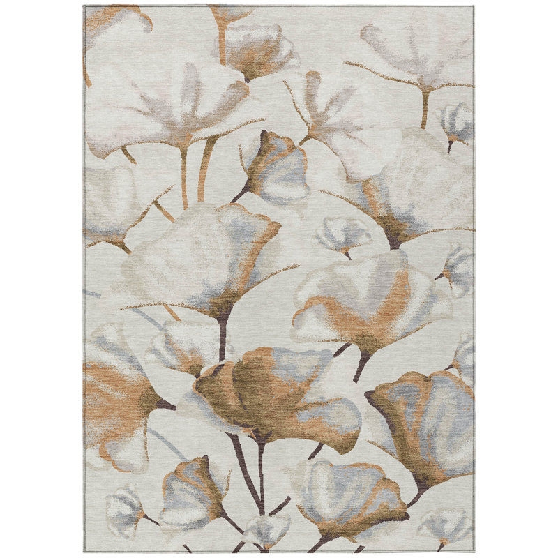 Machine Washable Indoor/Outdoor Chantille ACN2405 Botanical Rug, Rectangle 8' x 10'