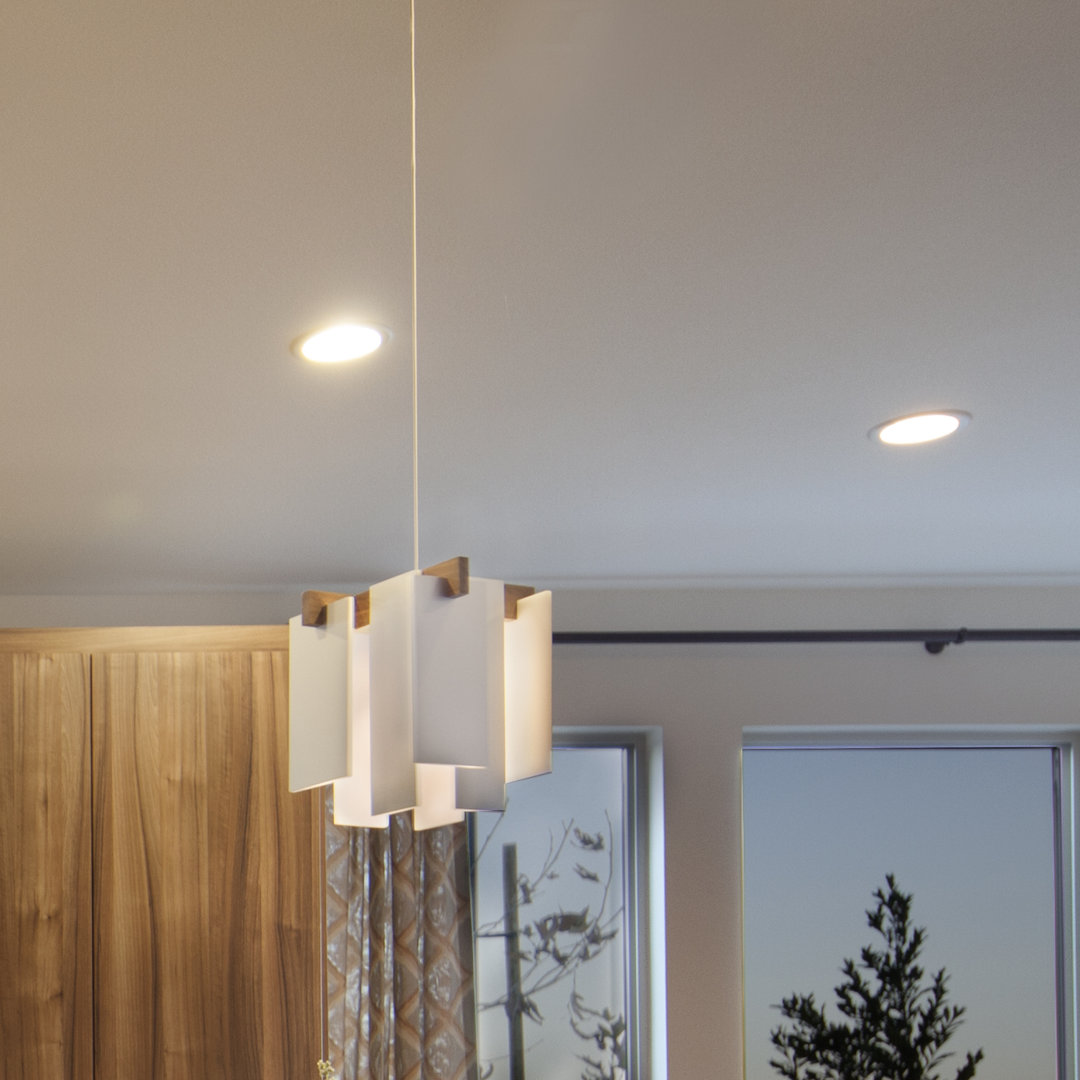 Salix 1 - Light Statement Geometric LED Pendant with Wood Accents Cerno Bulb 