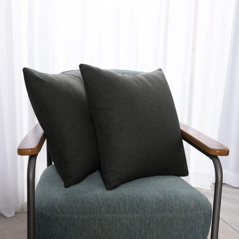 Cynne Square Throw Pillow Cover, Dark Grey, 45cm H x 45cm W x 1cm D