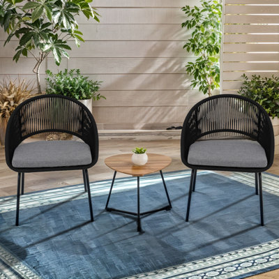 Ensemble de conversation de patio en osier pour l'extérieur