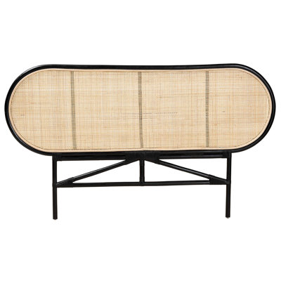 Grande tête de lit bohémienne fabriquée avec des embellissements naturels et tissés, aucun support requis, crochets de suspension pour la stabilité, silhouette arrondie, 65 pouces de largeur, 37,4 de hauteur, 1,2 profondeur, 6,6 livres de,