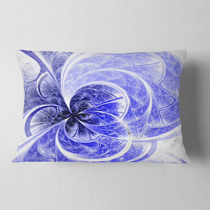 Motif floral fractal bleu clair - coussin imprimé abstrait