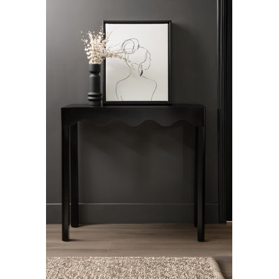 Maida Rectangle Wooden Curvy Console Table