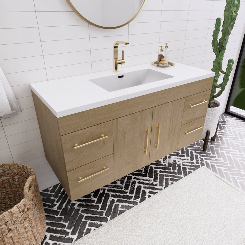 Tenshi 46.96'' Single Bathroom Vanity with Acrylic Top