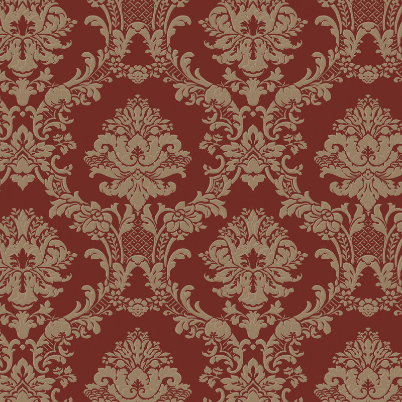 In Reg Classic Damask, Rouge / doré