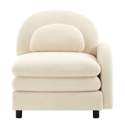 1 Curved Sofa LSF Teddy Fabric W/Pillow