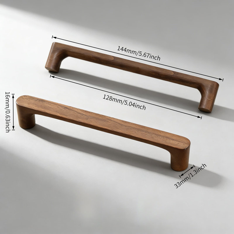 Natural Wood Cabinet Handles, Round Single Hole Drawer Pulls For Kitchen Cabinets And Wardrobes, Modern Minimalist Design With Smooth Finish