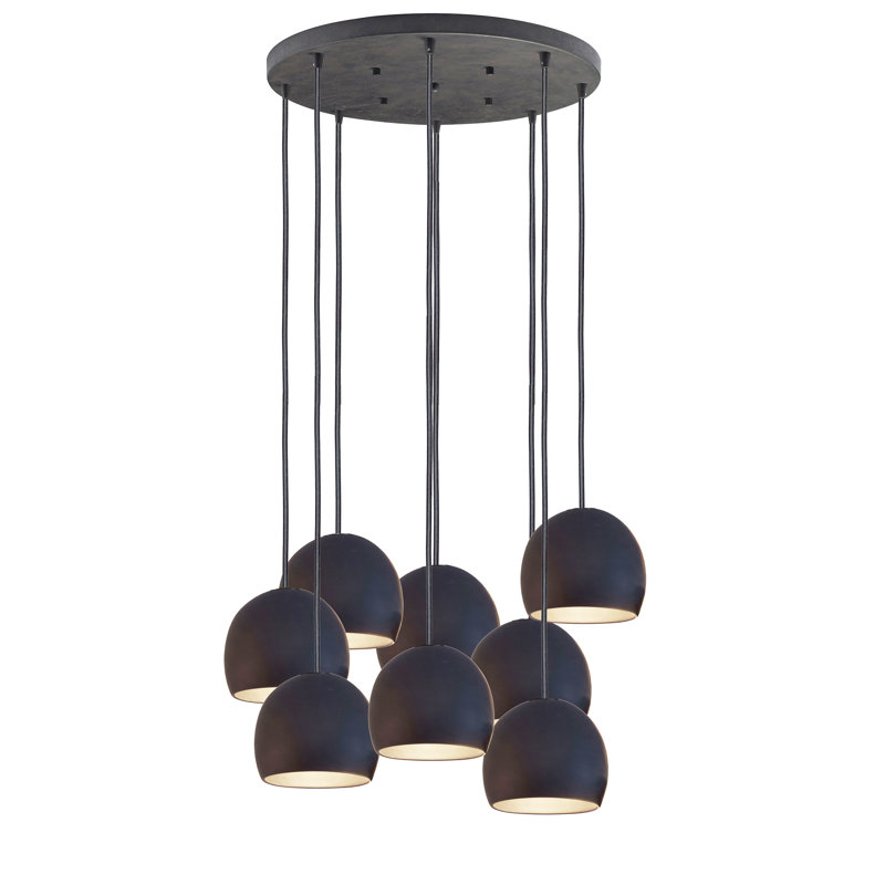 Clay 8 - Light Porcelain Chandelier, 72" H x 18" W x 18" D, Matte Black, Matte Black
