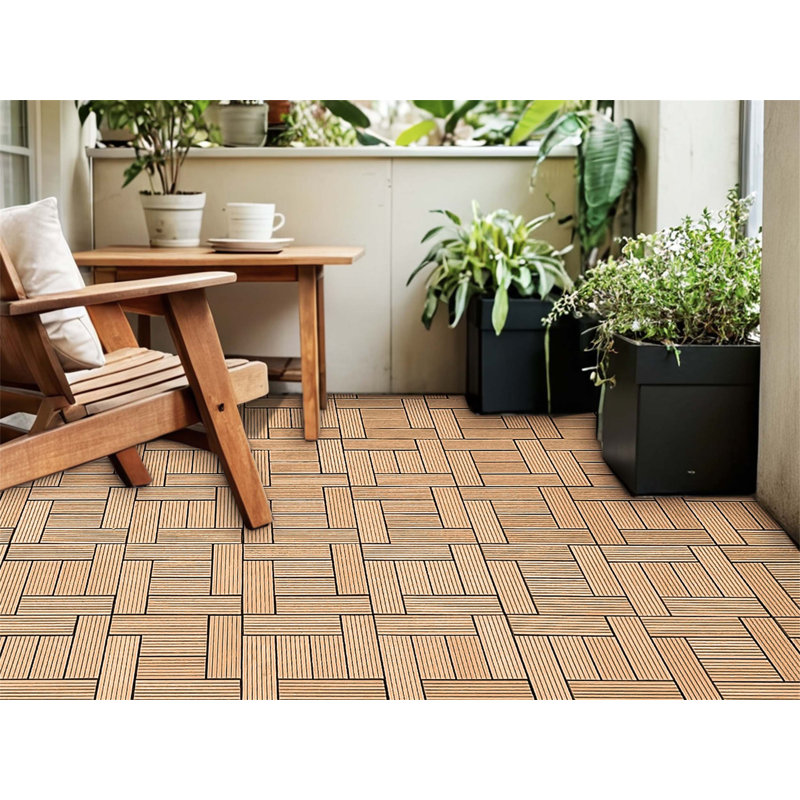 Ensemble de tuiles de terrasse composites idéales pour une utilisation intérieure et extérieure, avec une conception emboîtable et une durabilité supérieure