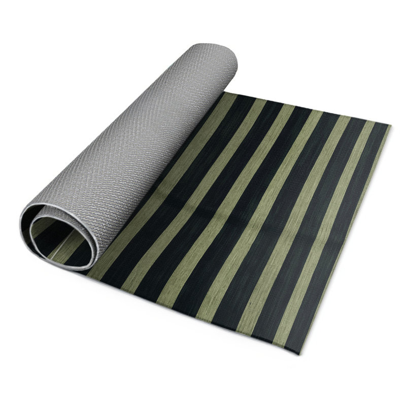 HorizontalStripes Blue Indoor and Outdoor Area Rug, Rectangle 2' x 3'