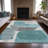 Machine Washable Indoor/Outdoor Xhevrie Teal Rug-112122502