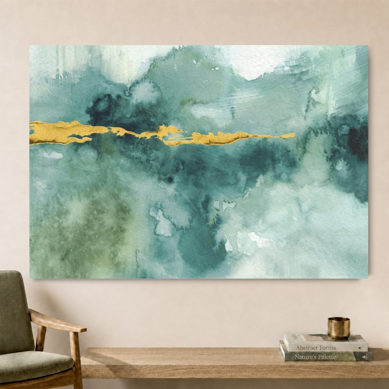 «My Greenhouse Abstract I Crop Blue» par Lisa Audit - impression sur toile, 40" H x 60" W, Does Not Apply