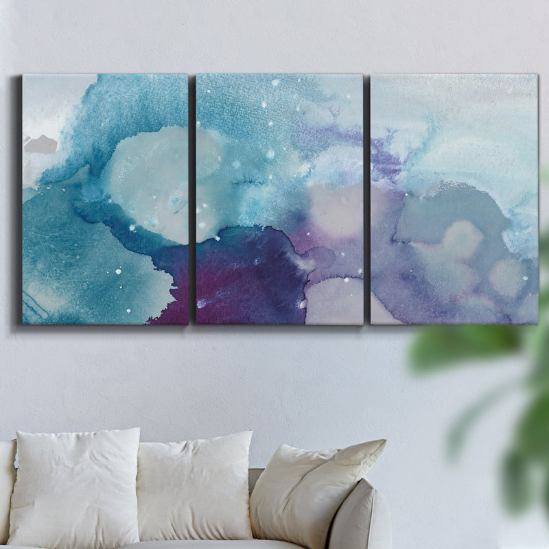 Changer les couleurs II - 3 pièces sur toile tendue, H 48 po x l 96 po x P 2 po