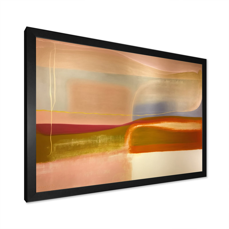 Arslaan - Art mural abstrait sur toile, Cadre d'angle fermé noir, H 34 po x l 44 po x P 1,5 po