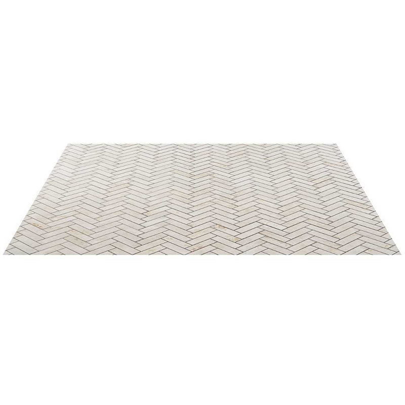 Portrait 1x4 Herringbone Matte Porcelain Mosaic Tile, Ivory
