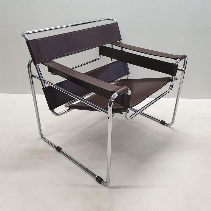 Fauteuil d'appoint Danta, Cuir brun foncé